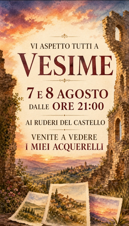 Mostra di acquerelli a Vesime
